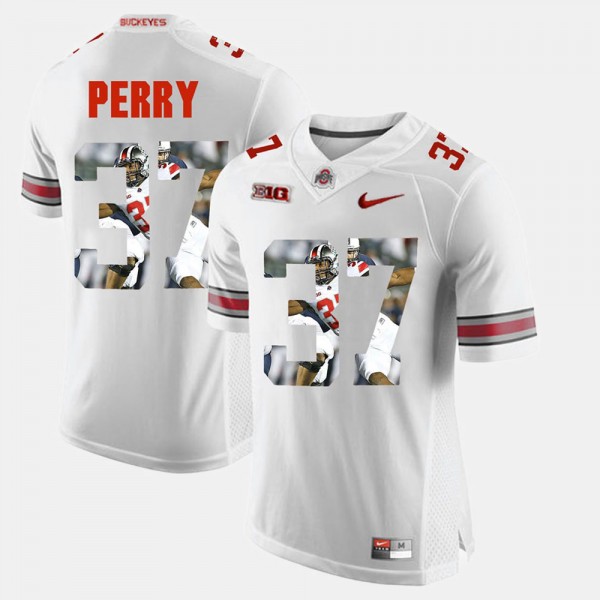 Ohio State Buckeyes Joshua Perry Men's #37 White Pictorial Fashion College Football Jersey 2404EZUM4